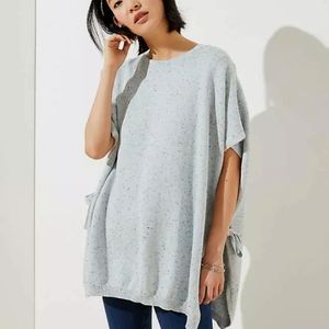 NWT Loft Flecked Side Tie Poncho XS/S Blue